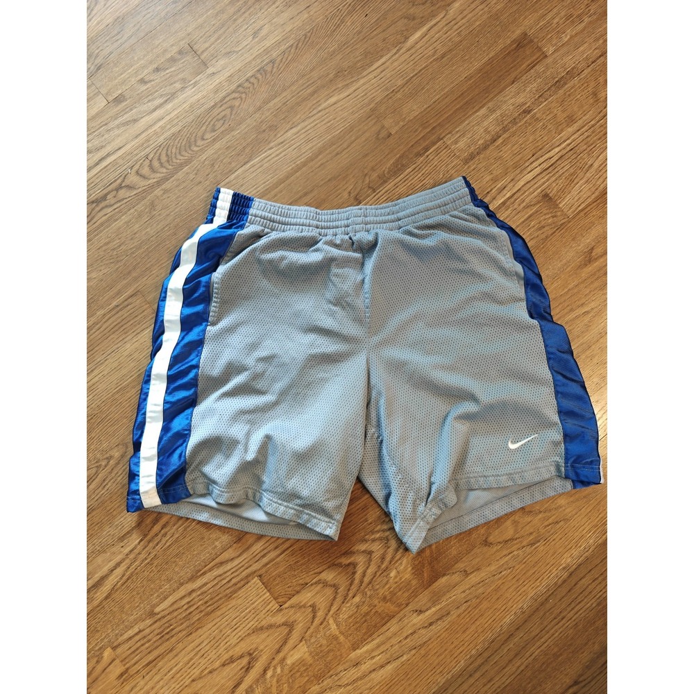 Nike Shorts Basketball Y2K Long Sports Exercise Performance XL Gray, Blue, White